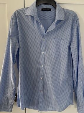Tommy Hilfiger Light Blue Dot-Pattern Dress Shirt